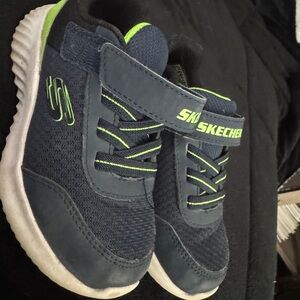 Skechers Kids' Blue and Neon Green Sneakers